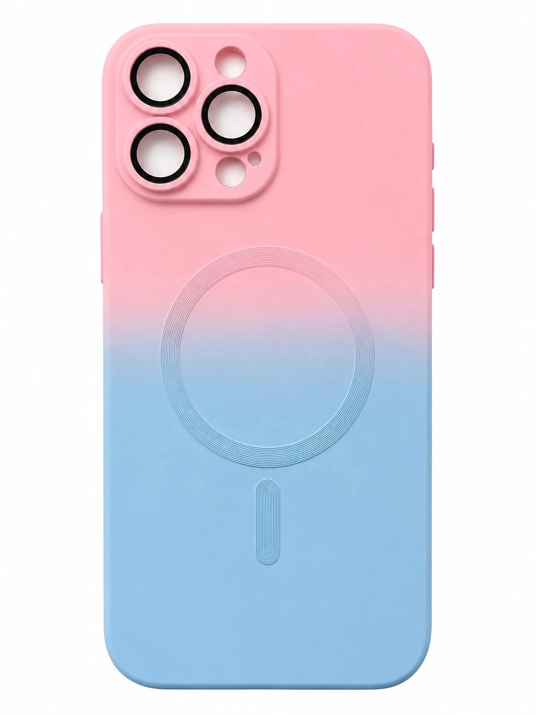 Magsafe Gradient Magnetic suction with lens film phone case for Iphone 11- Pink/Blue