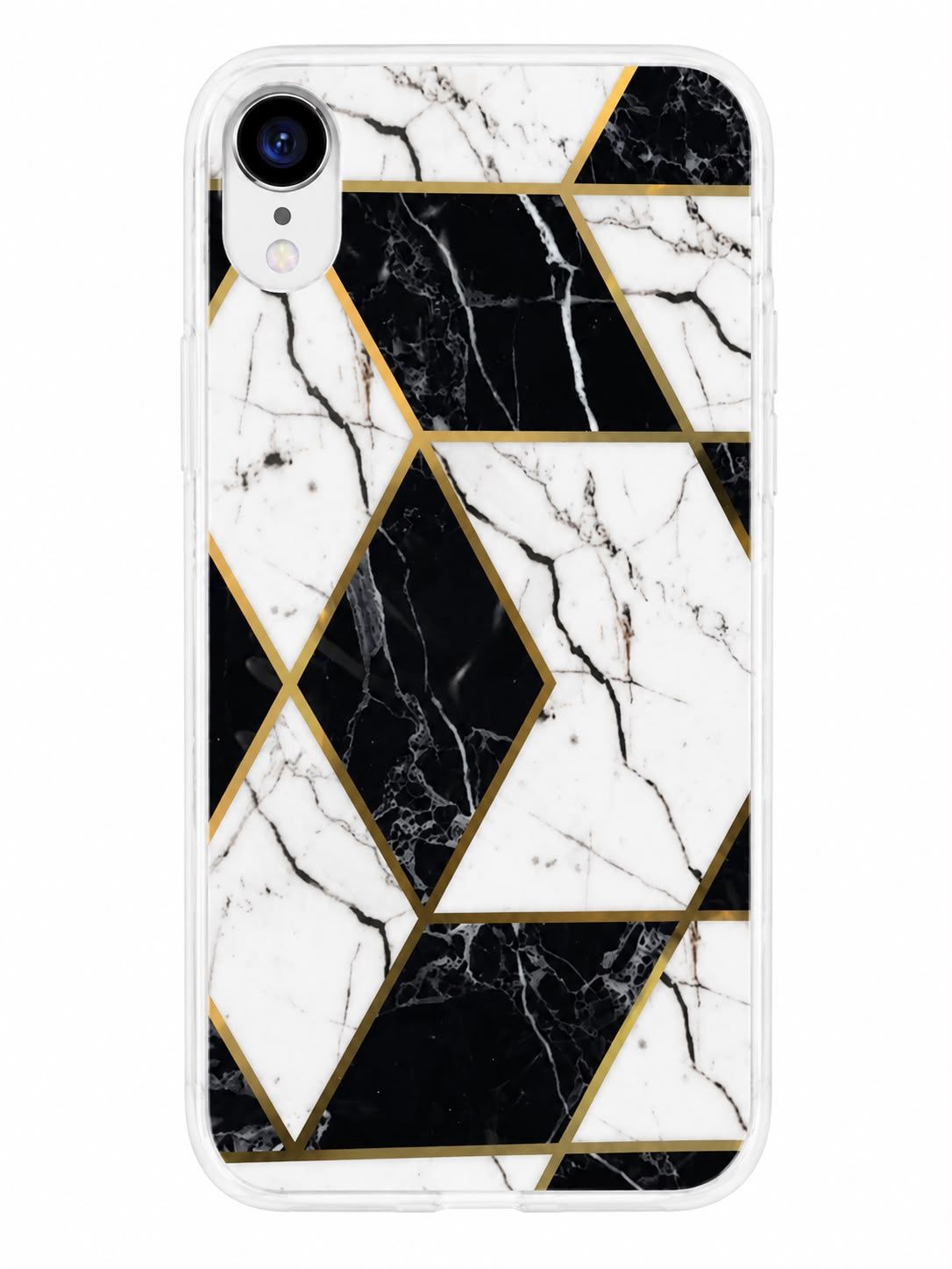 Geometric Floral Designer Phone Case for Iphone XR  – Black and White