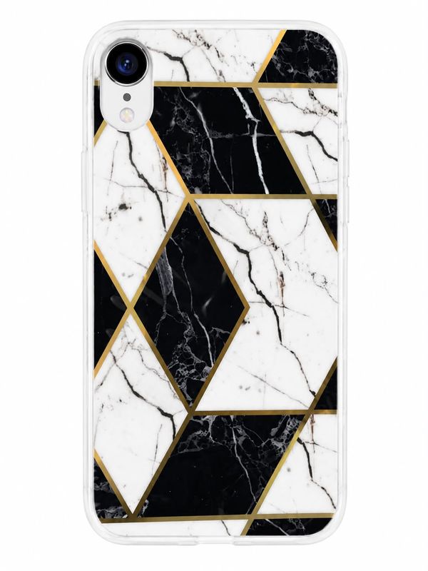 Geometric Floral Designer Phone Case for Iphone XR  – Black and White