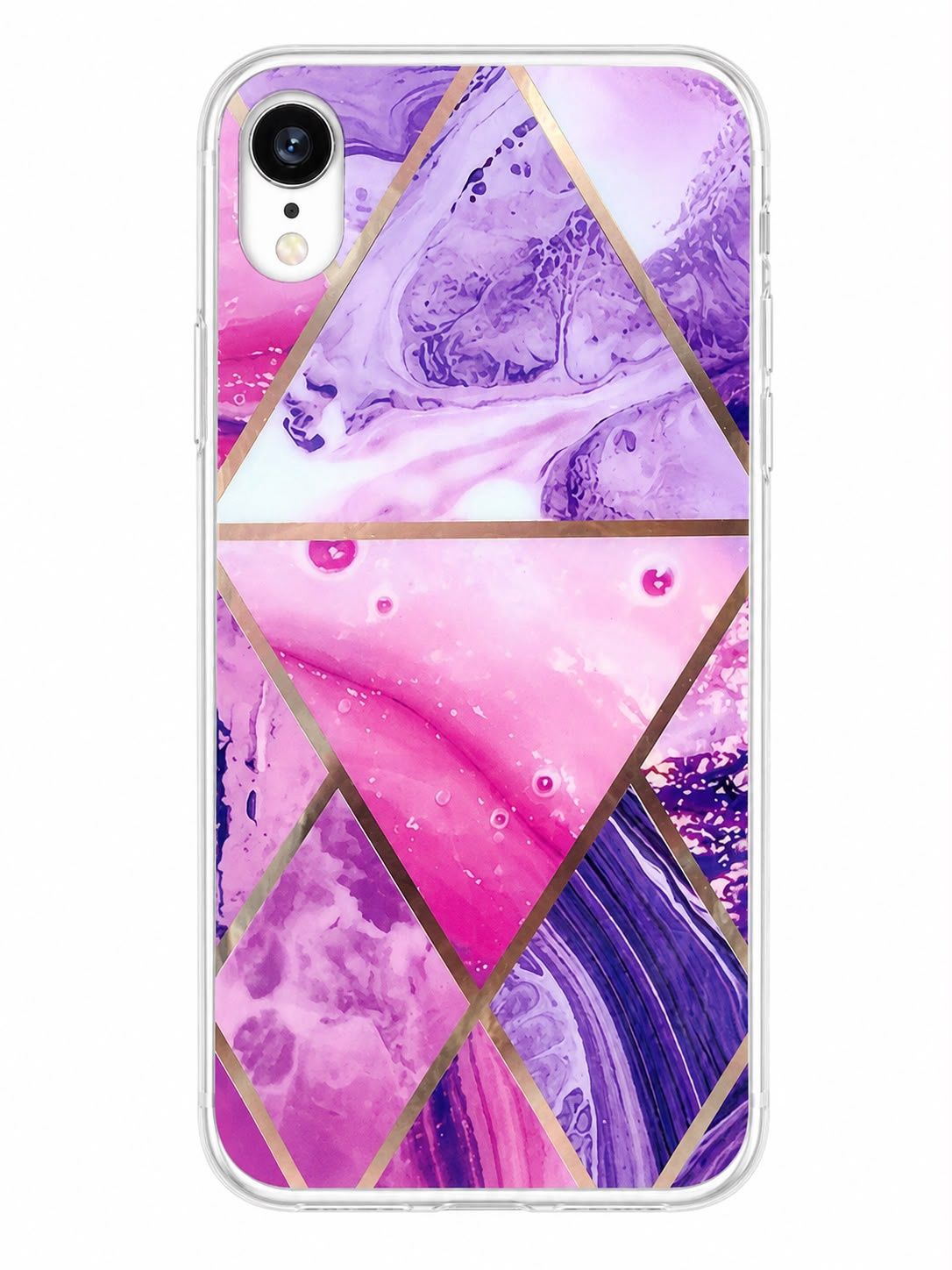 Geometric Floral Designer Phone Case for Iphone XR  – Purple and Pink