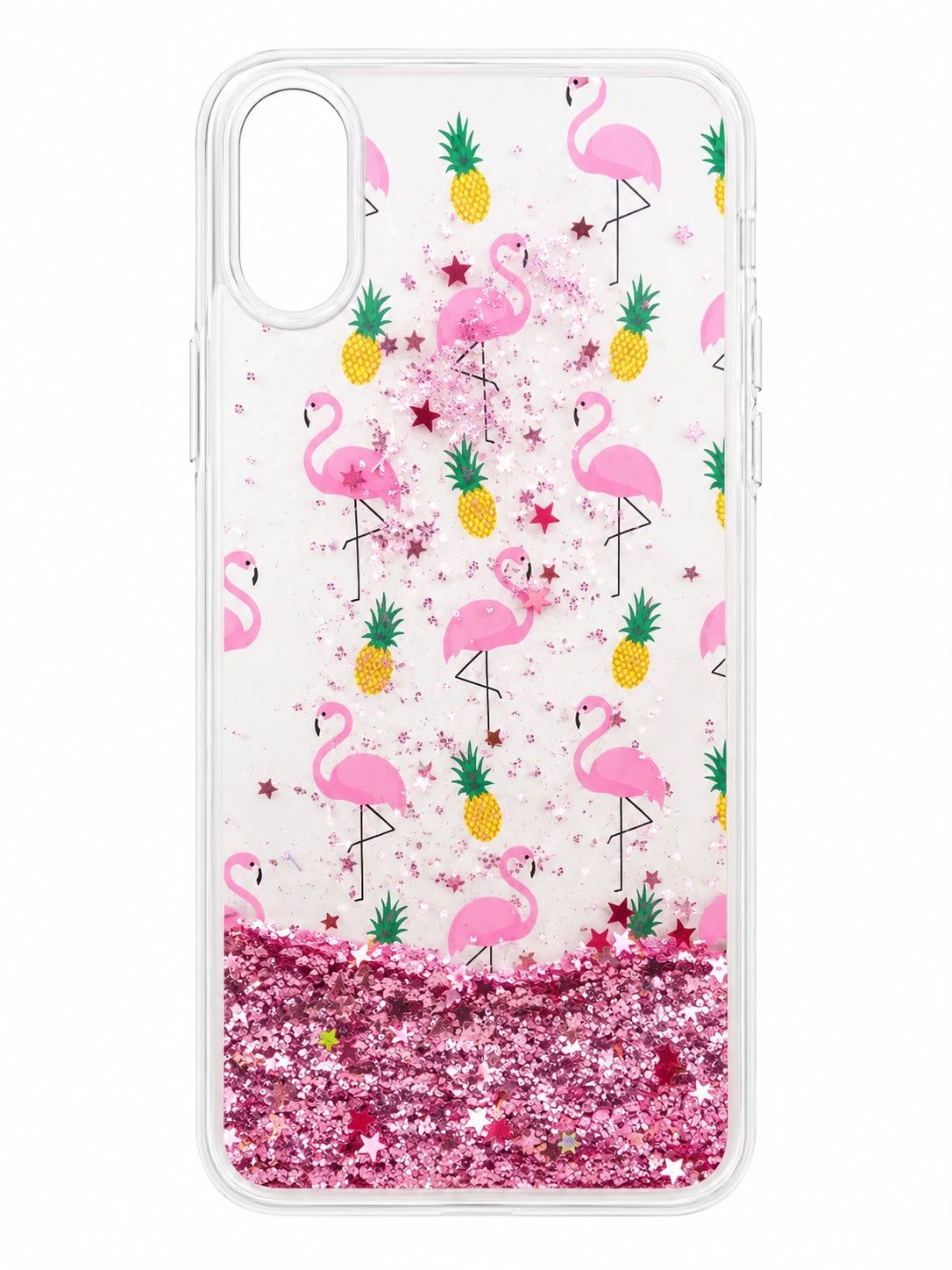 Flamingo &amp; Pineapple Liquid Glitter Phone Case for Iphone XR