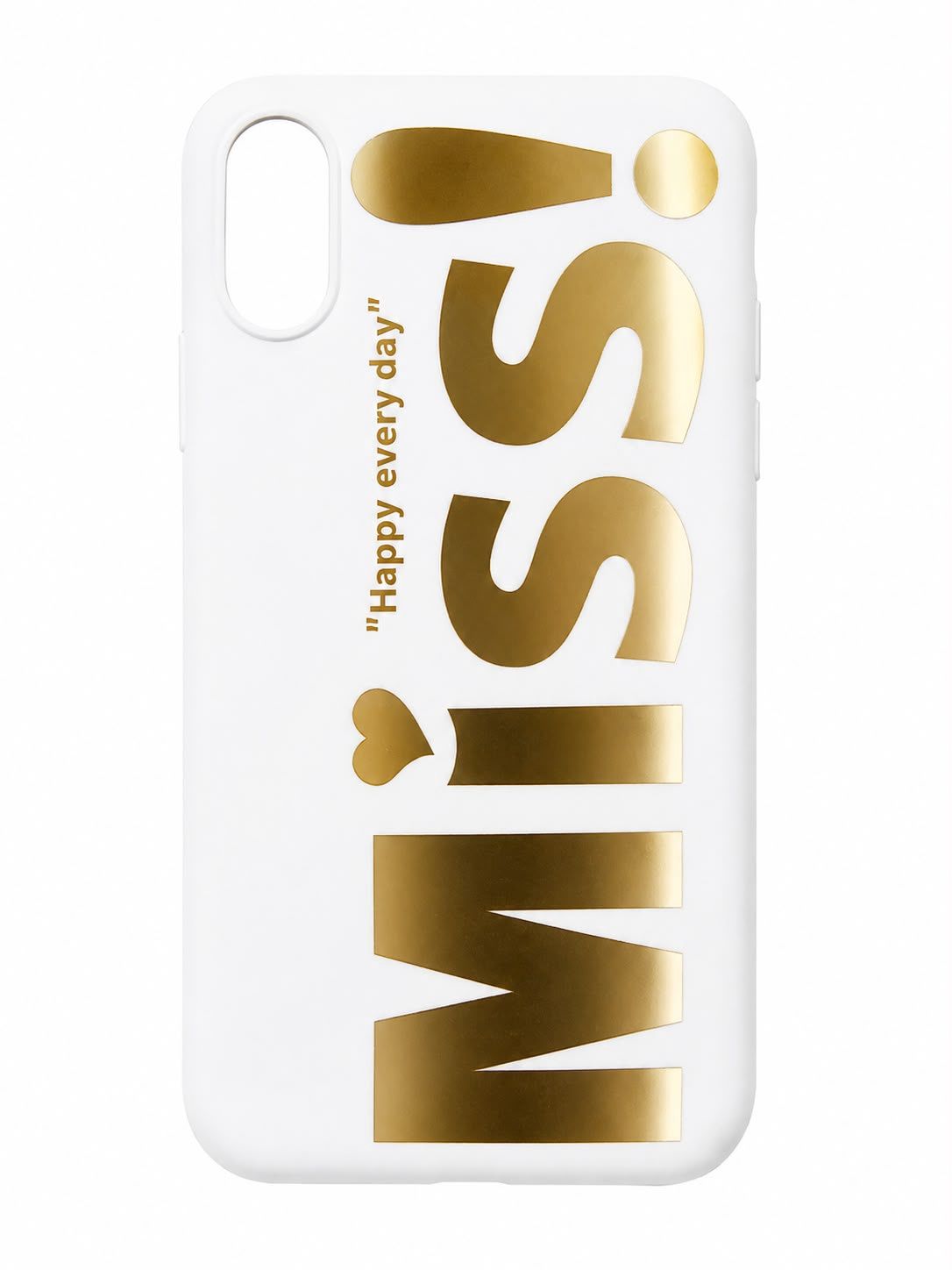 MISS! Fashion Phone Case for IPhone XR – White &amp; Gold Edition