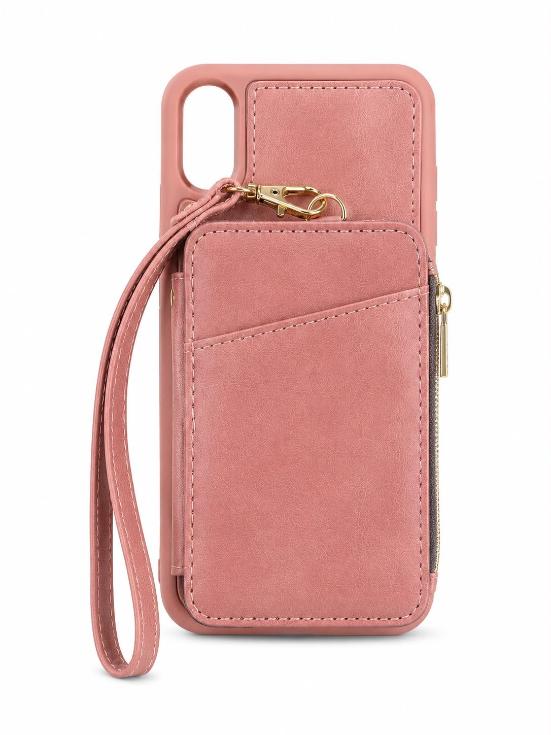 Multi Card Wallet with Zipper For Iphone XR - Pink