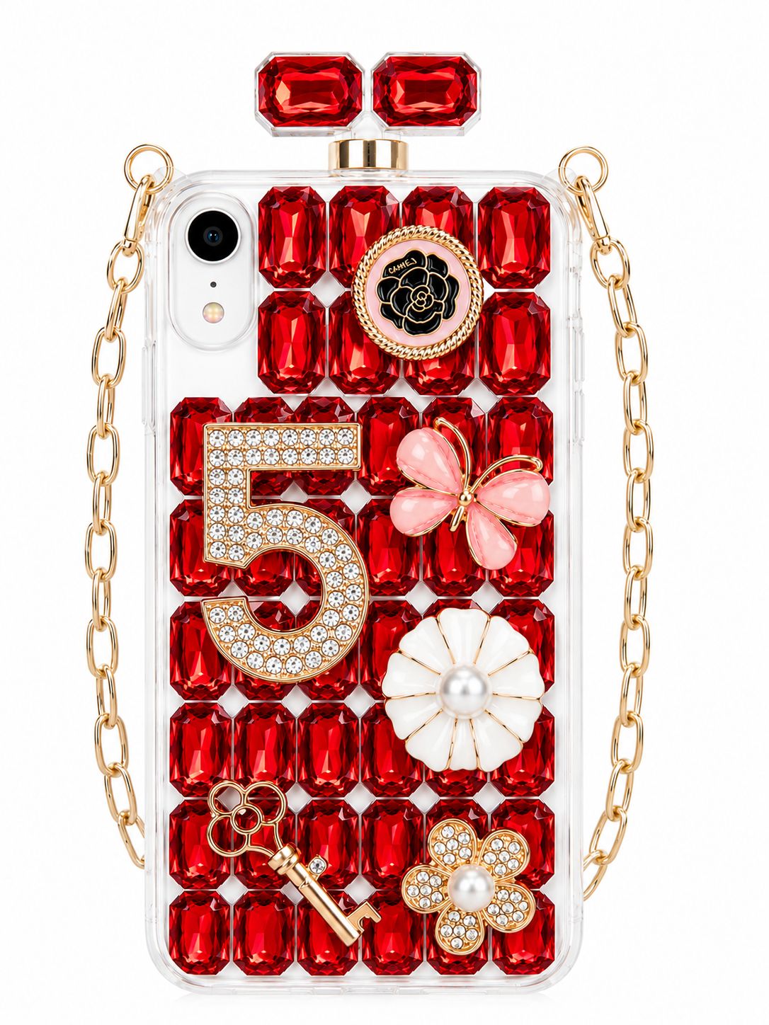 Perfume Bottle Big Diamond for Iphone XR - Red