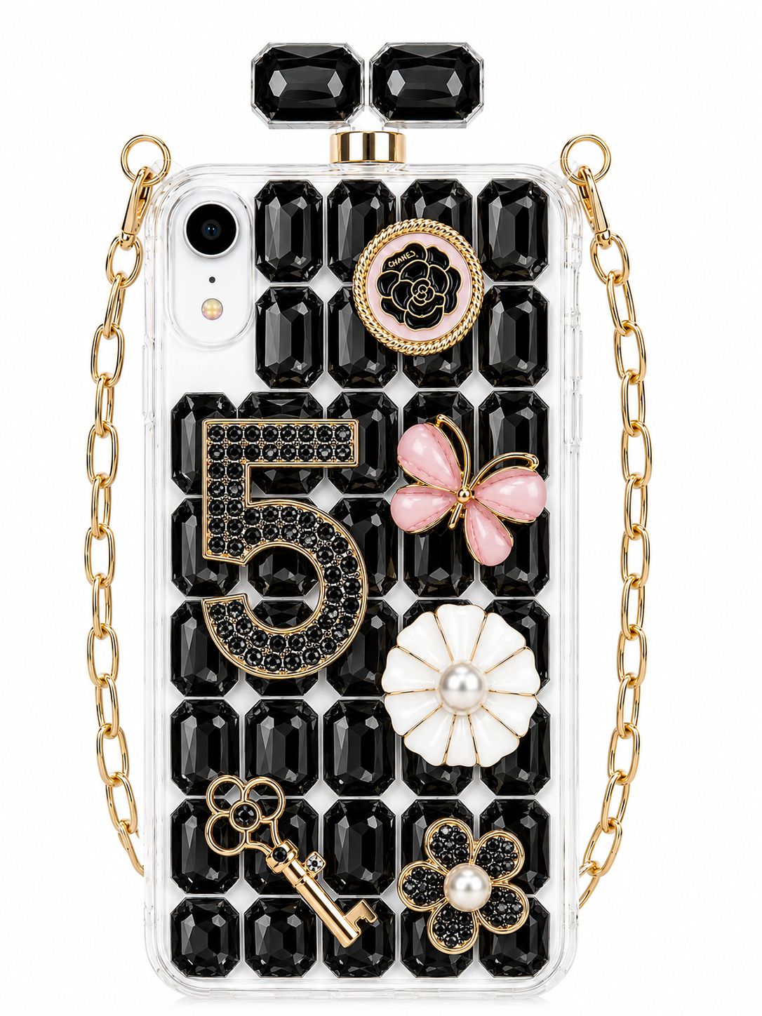 Perfume Bottle Big Diamond for Iphone XR - Black