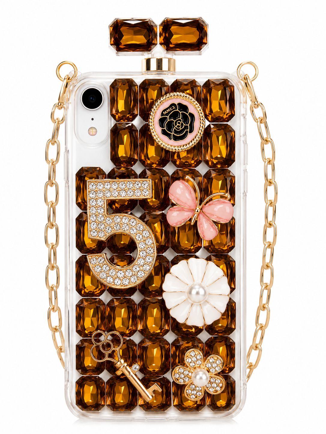 Perfume Bottle Big Diamond for Iphone XR - Gold