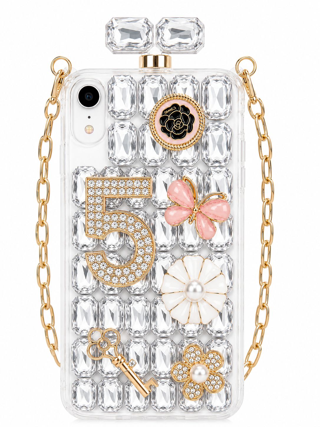 Perfume Bottle Big Diamond for Iphone XR - Silver