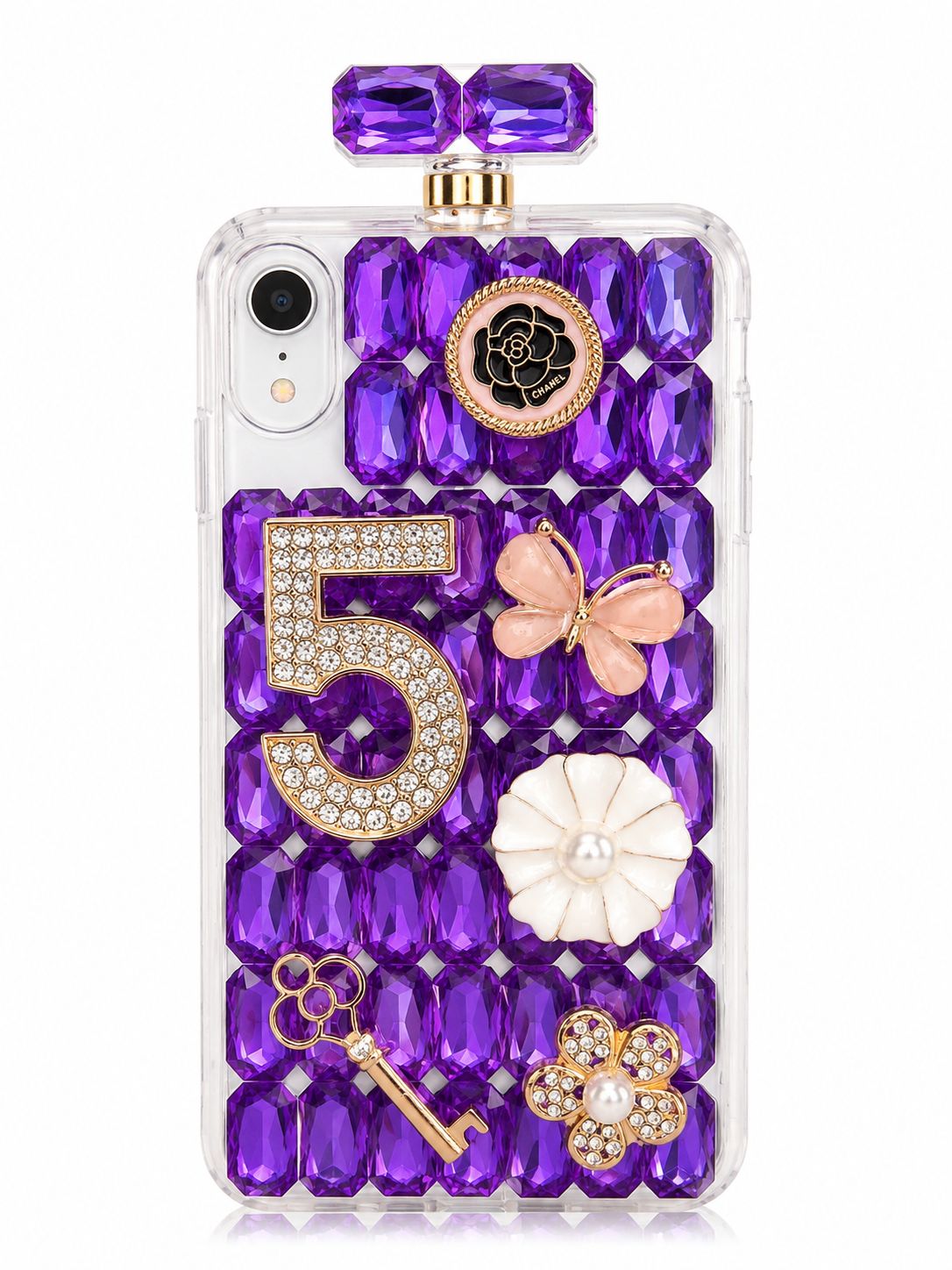 Perfume Bottle Big Diamond for Iphone XR - Purple