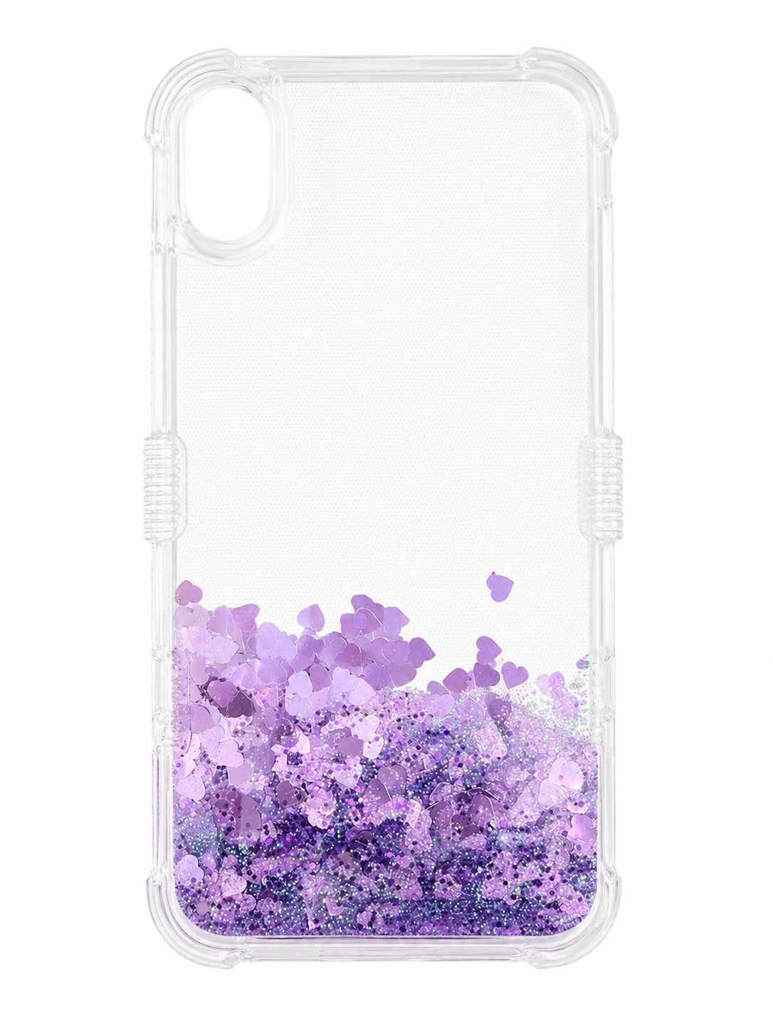 Clear Purple Floating Glitter Case for Iphone XR