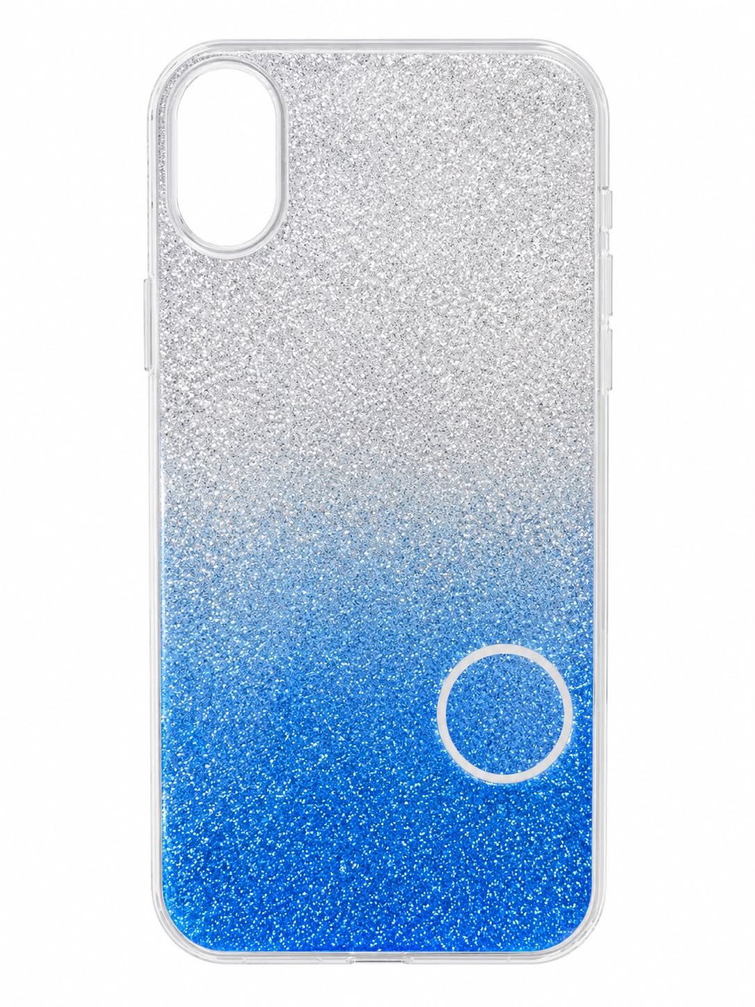 Ombre Glitter Case for Iphone XR- Blue and Silver