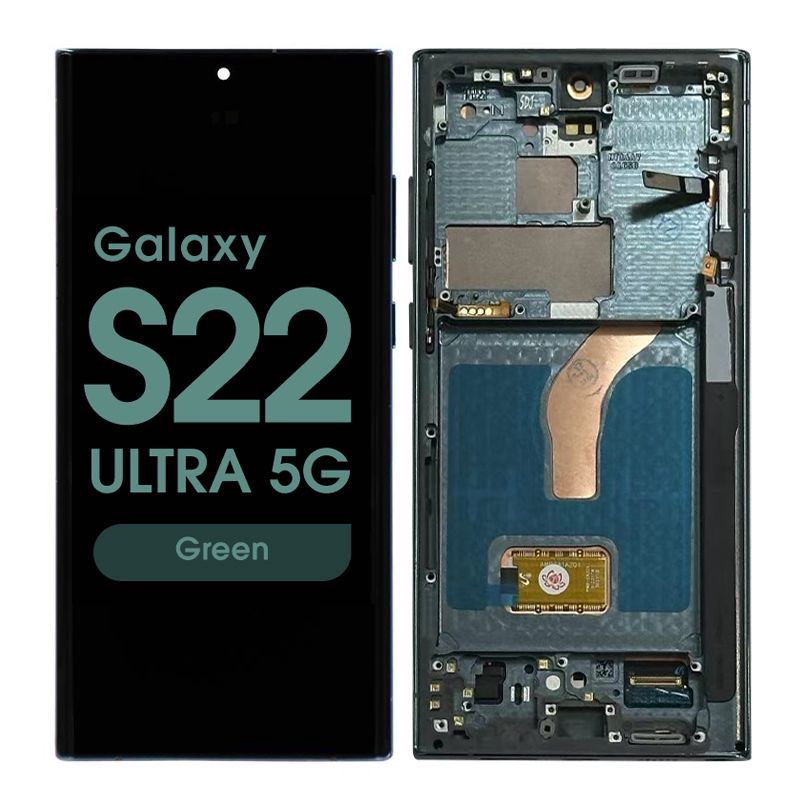 Refurbished - OLED Screen and Digitizer Assembly w/ Frame for Samsung Galaxy S22 Ultra 5G (S908U) (US Version) (Green)