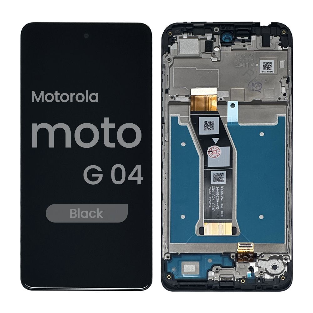 Refurbished - Screen and Digitizer Assembly w/ Frame for Motorola Moto G04 (XT2421 / 2024) (Black)