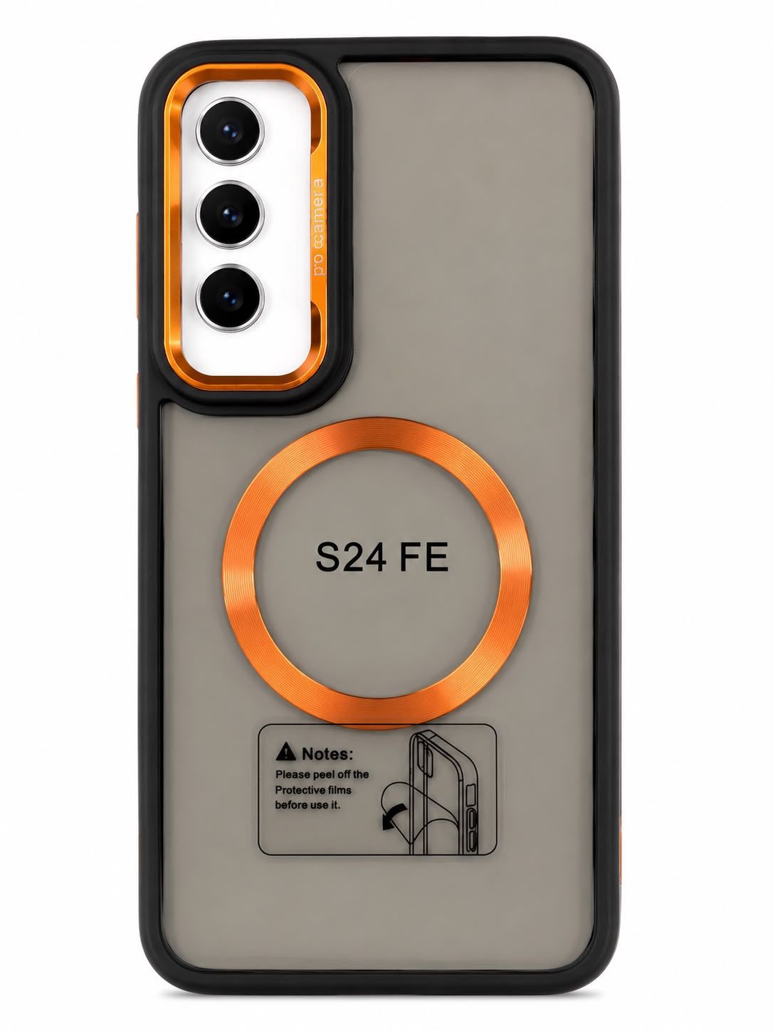 Transparent acrylic phone case S24 Fe (Orange)