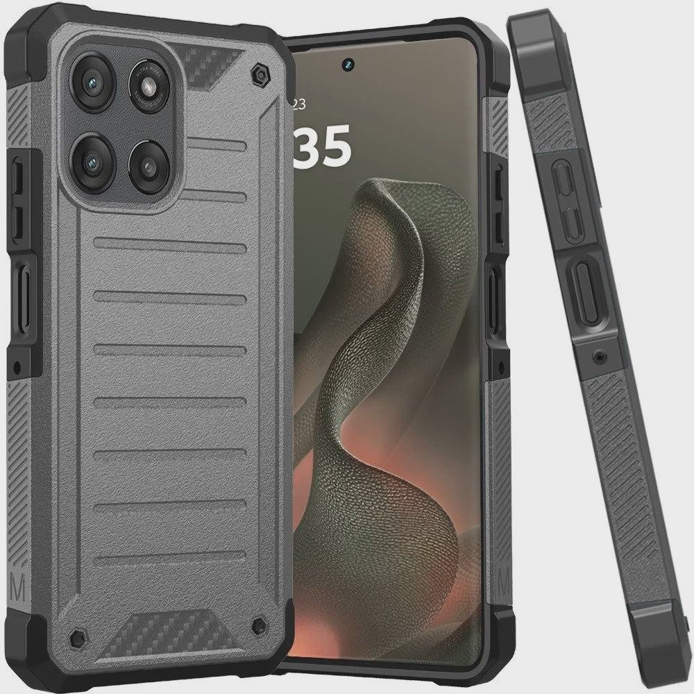 Motorola Moto Edge 2026 Premium Tough Lined Design Hybrid Case Cover - Charcoal Grey