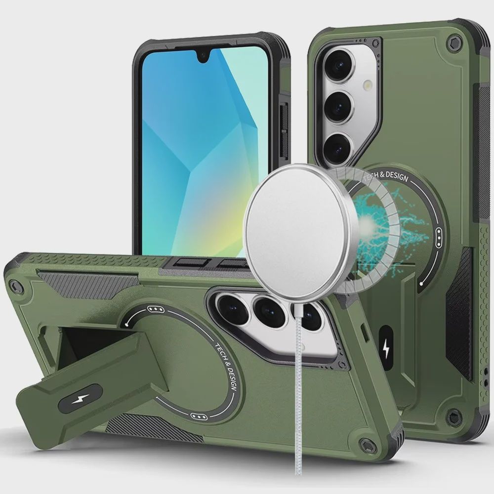 Samsung A16 5G Sturdy Bracket Kickstand Magnetic Hybrid - Green