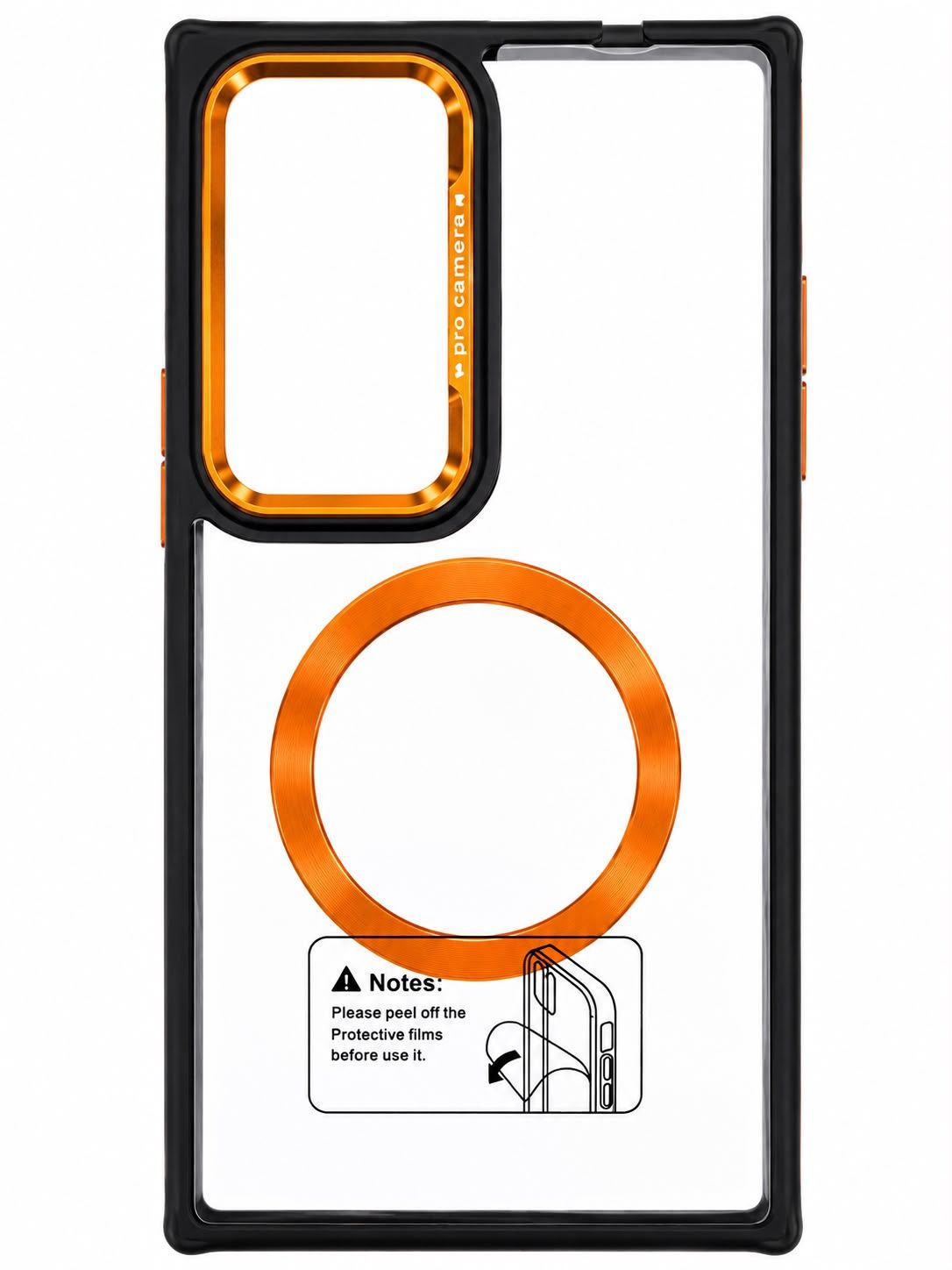Transparent acrylic phone case S24 Ultra (Orange)