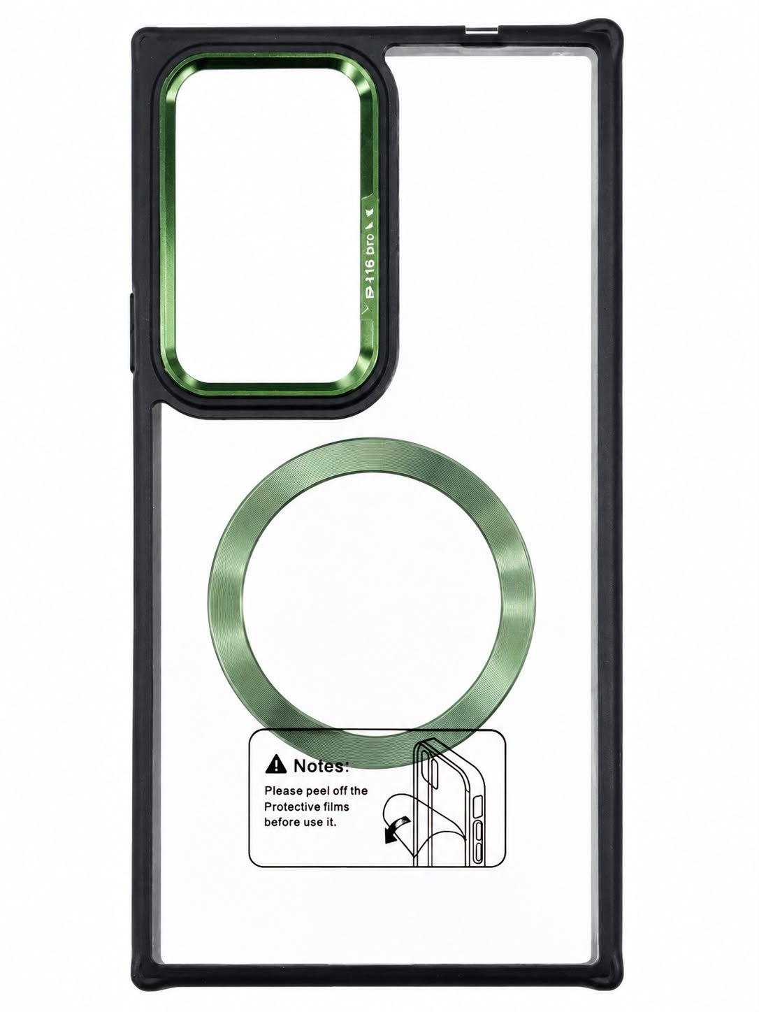 Transparent acrylic phone case S24 Ultra (Green)