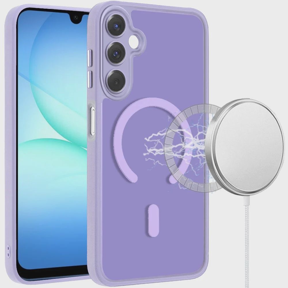 Samsung A17 5G Matte Frosted Magnetic Hybrid Case with Covered Camera Protection - light purple