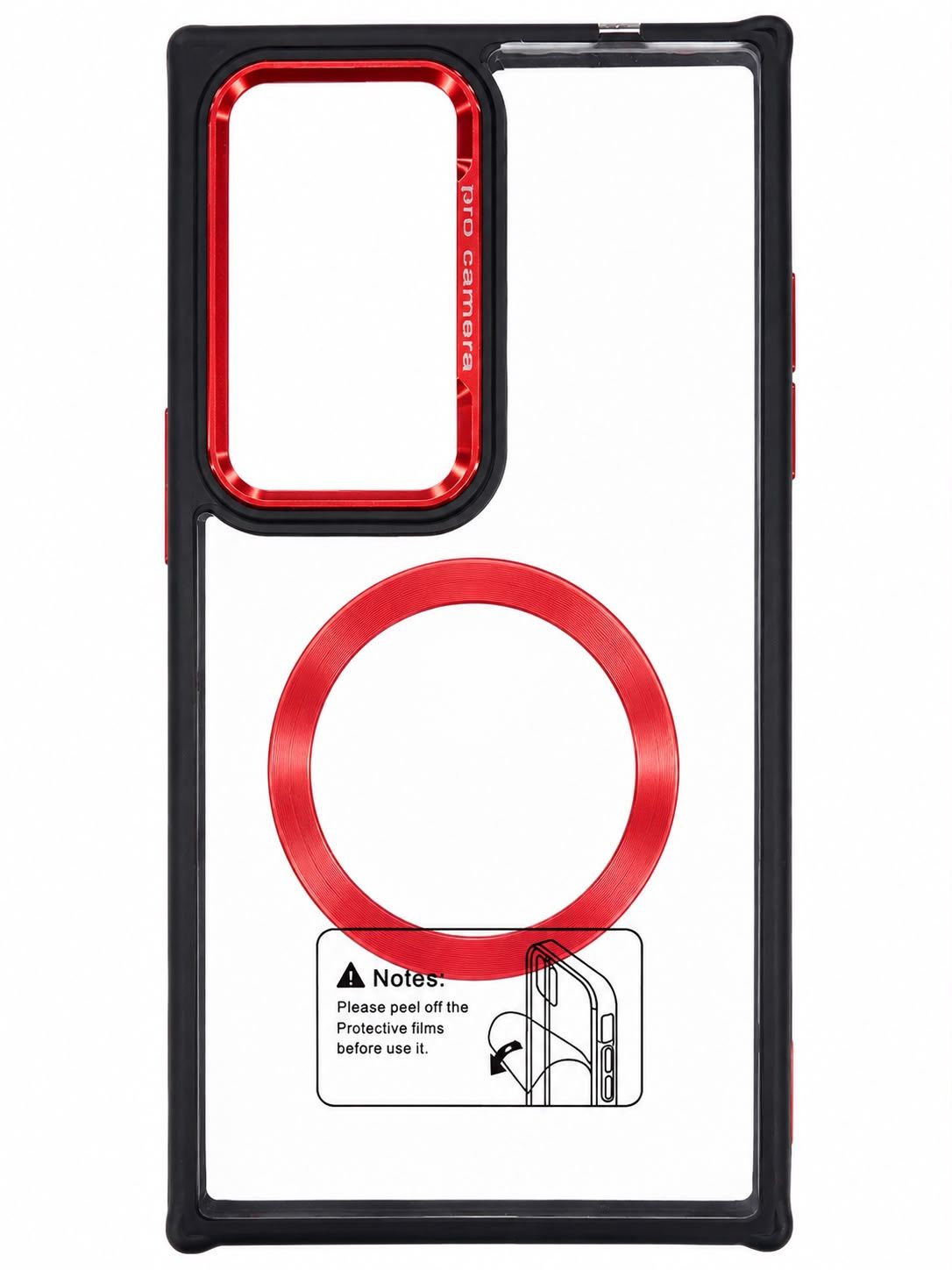 Transparent acrylic phone case S24 Ultra (Red)