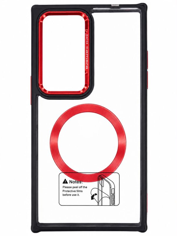 Transparent acrylic phone case S24 Ultra (Red)