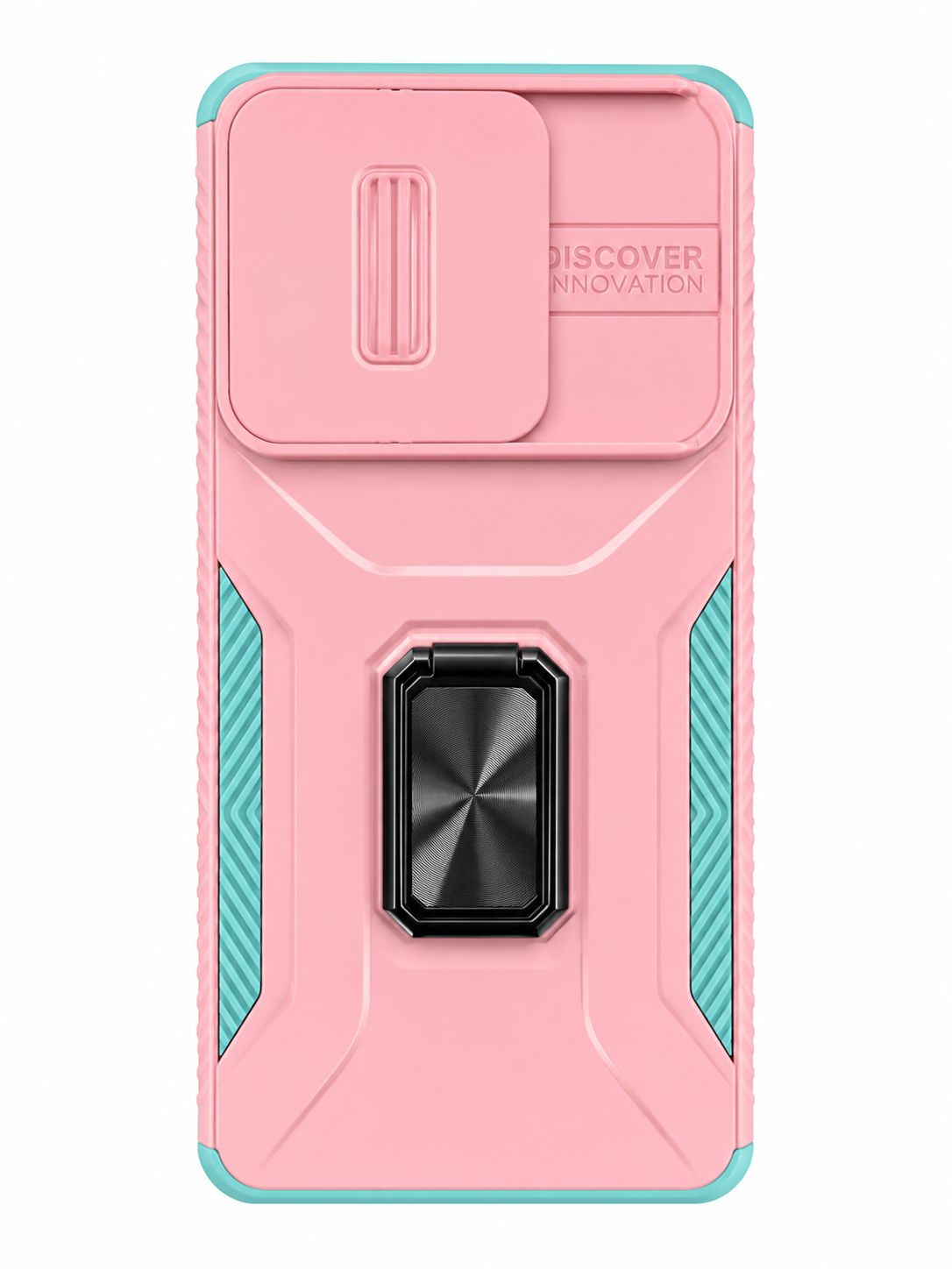 Magnetic Metal Ring Stand Camera Protection Hybrid for Motorola Moto G Play 2025 - Pink