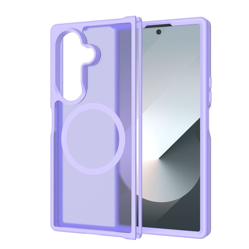 [Magnetic Circle] Smooth Safe Matte Feel Hybrid Case Samsung Z Fold 7 - Light Purple