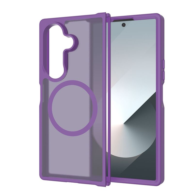 [Magnetic Circle] Smooth Safe Matte Feel Hybrid Case Samsung Z Fold 7 - Purple