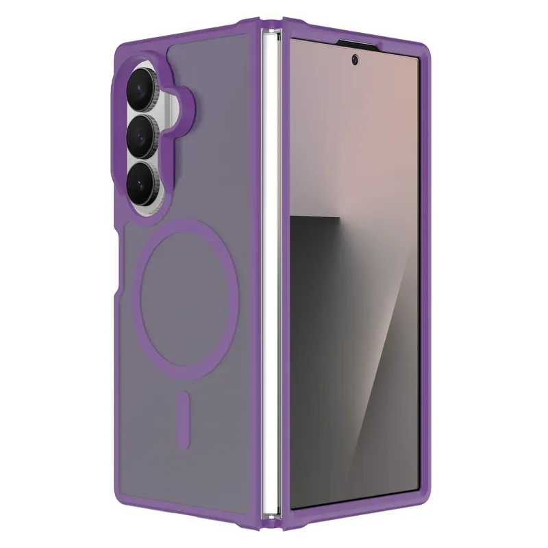 [Magnetic Circle] Smooth Safe Matte Feel Hybrid Case Samsung Z Fold 8 Ultra - DARK PURPLE