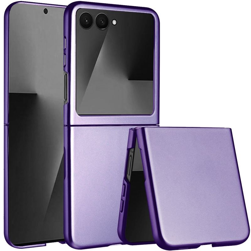 Flip Snap On Premium Matte Finish Case Cover Samsung Z Flip 8  - Dark Purple
