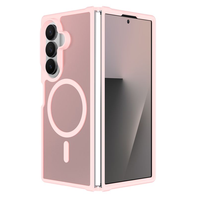 [Magnetic Circle] Smooth Safe Matte Feel Hybrid Case Samsung Z Fold 8 Ultra - LIGHT PINK