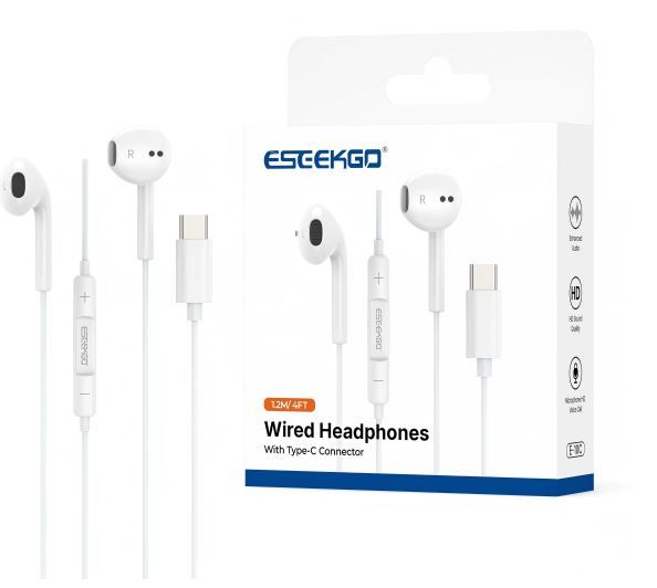 ESEEKGO E-10C Type-C Hi-Fi Music Wired Earphone-White