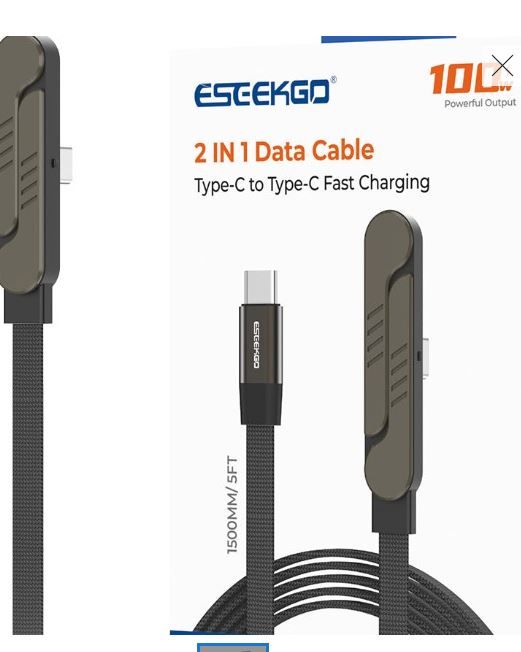 ESEEKGO G-18B 1.5M/5FT Knife Stand Bracket Type-C to Type-C Data Cable -Black