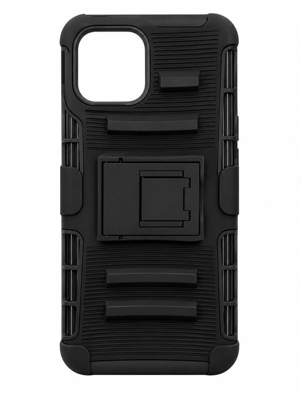 Rugged Shockproof Hybrid Kickstand Case with Clip for Google PIXEL 3A -Black