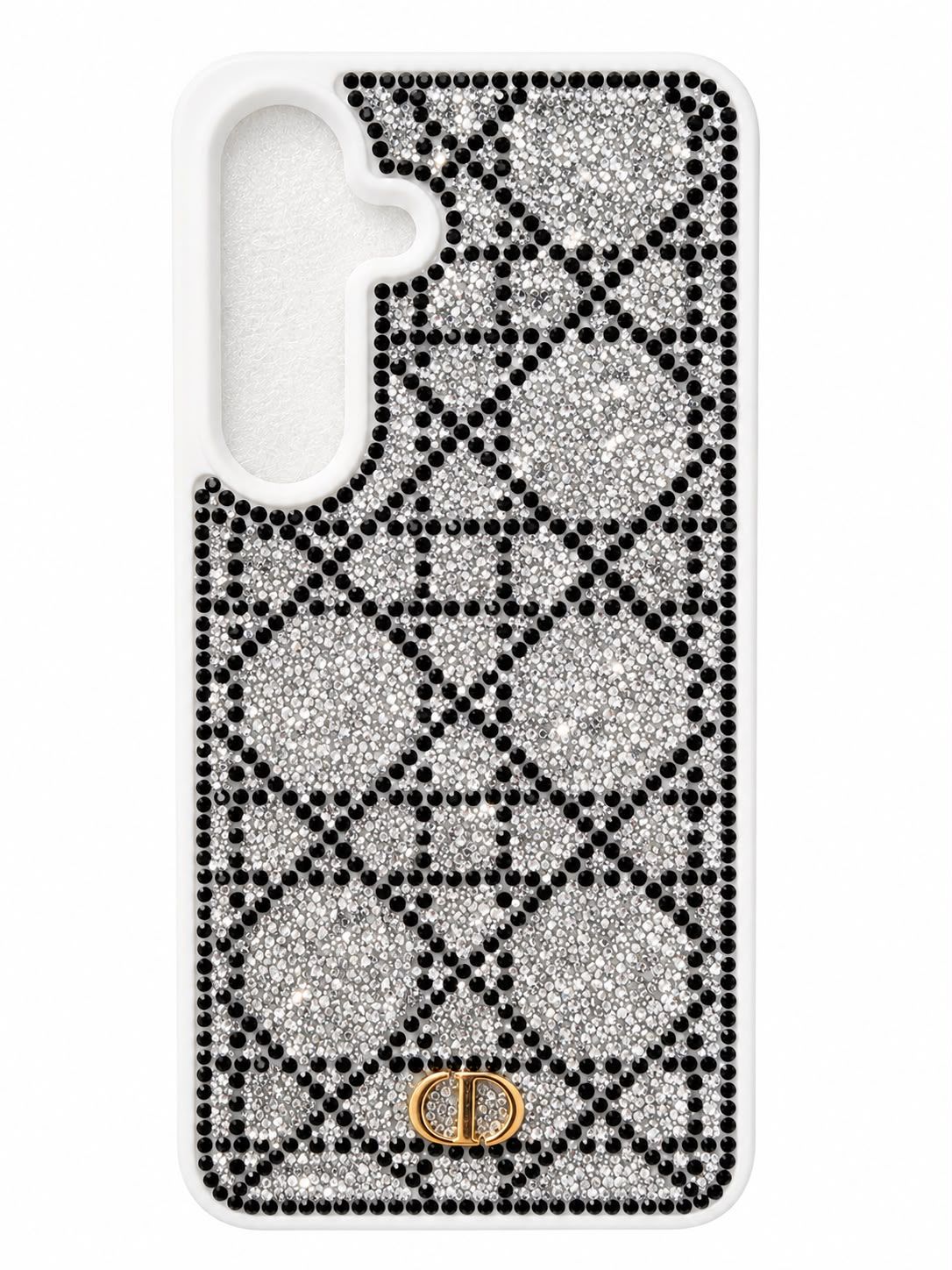 Fashion diamond Big Brand Phone Case for S25 Plus - White