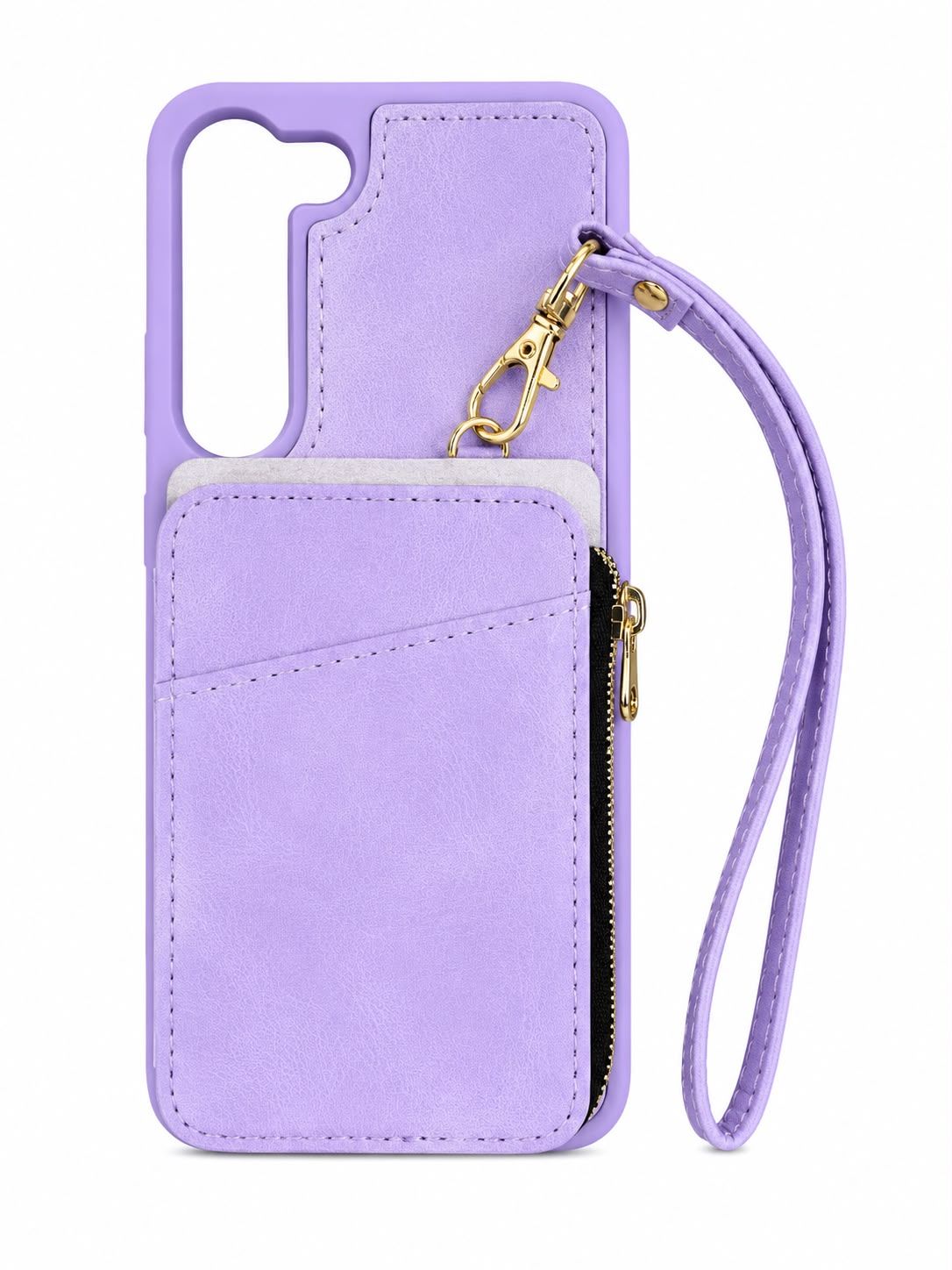 Multi Card Wallet Case - 02 with Zipper for S23 Plus - Purple