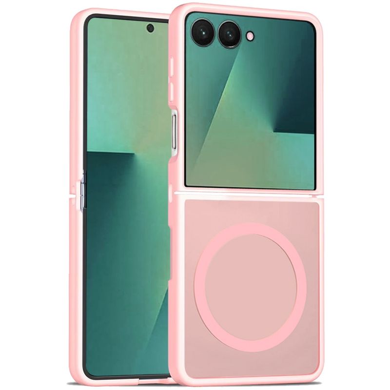 Samsung Z Flip 7 [Magnetic Circle] Smooth Safe Matte Feel Hybrid Case - Light Pink