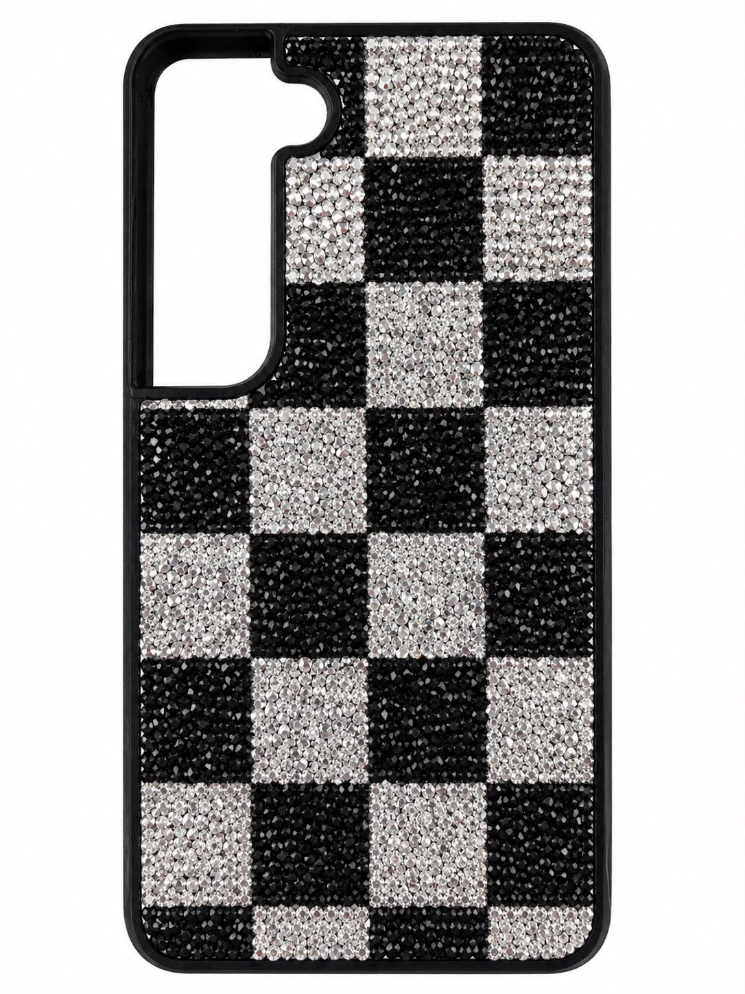 Leather Case with checkers for S22 - Black