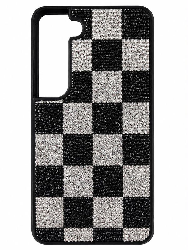 Leather Case with checkers for S22 - Black