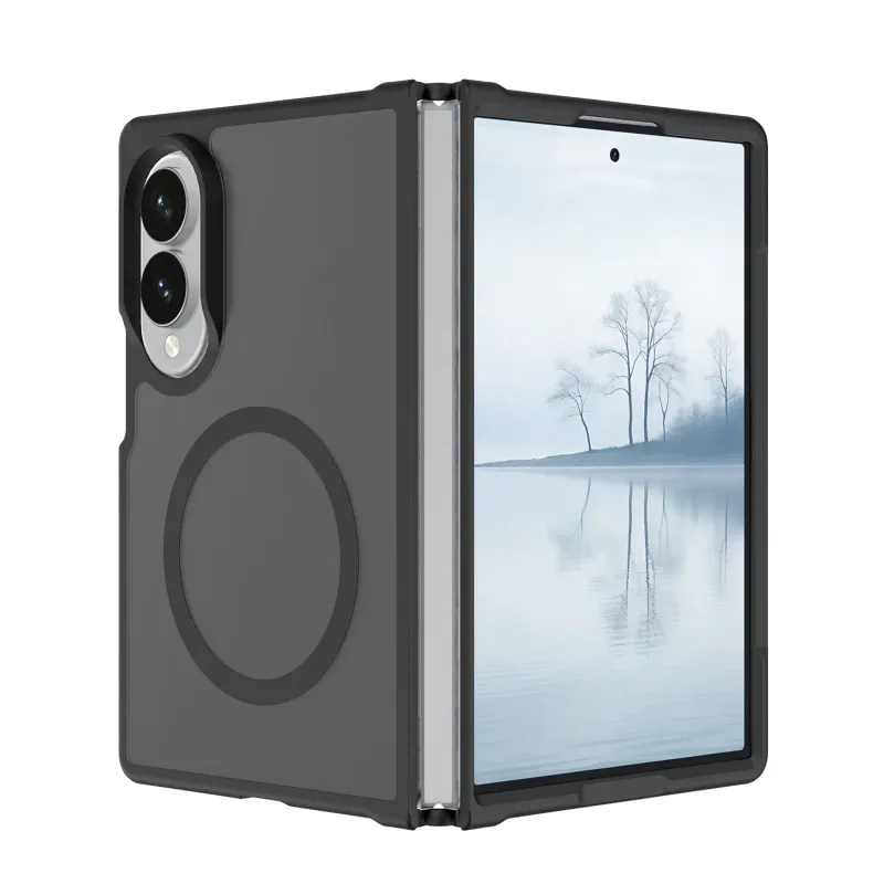 [Magnetic Circle] Smooth Safe Matte Feel Hybrid Case Samsung Z Fold 8 - Black
