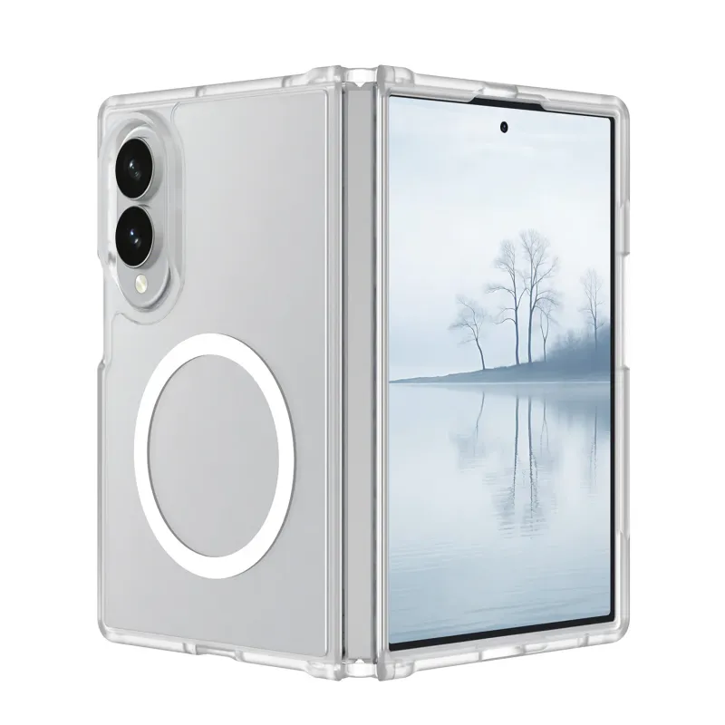 [Magnetic Circle] Smooth Safe Matte Feel Hybrid Case Samsung Z Fold 8 - White