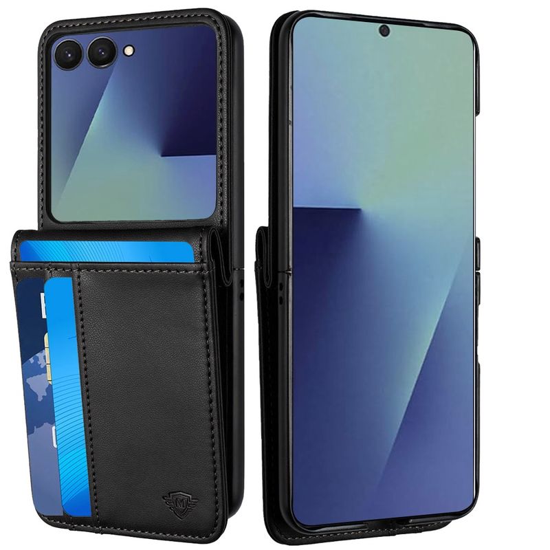 Card Slot Wallet Holder Case Cover Samsung Z Flip 8 - Black