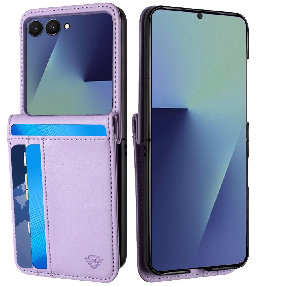 Card Slot Wallet Holder Case Cover Samsung Z Flip 8 - Purple