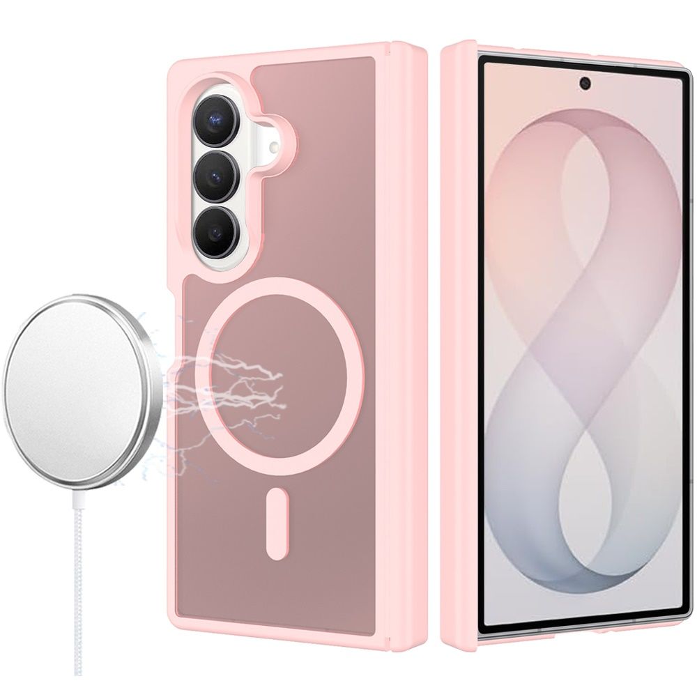 Central Axis Foldable Premium Matte Magnetic Hybrid Case Samsung Z Fold 8 Ultra - Light Pink