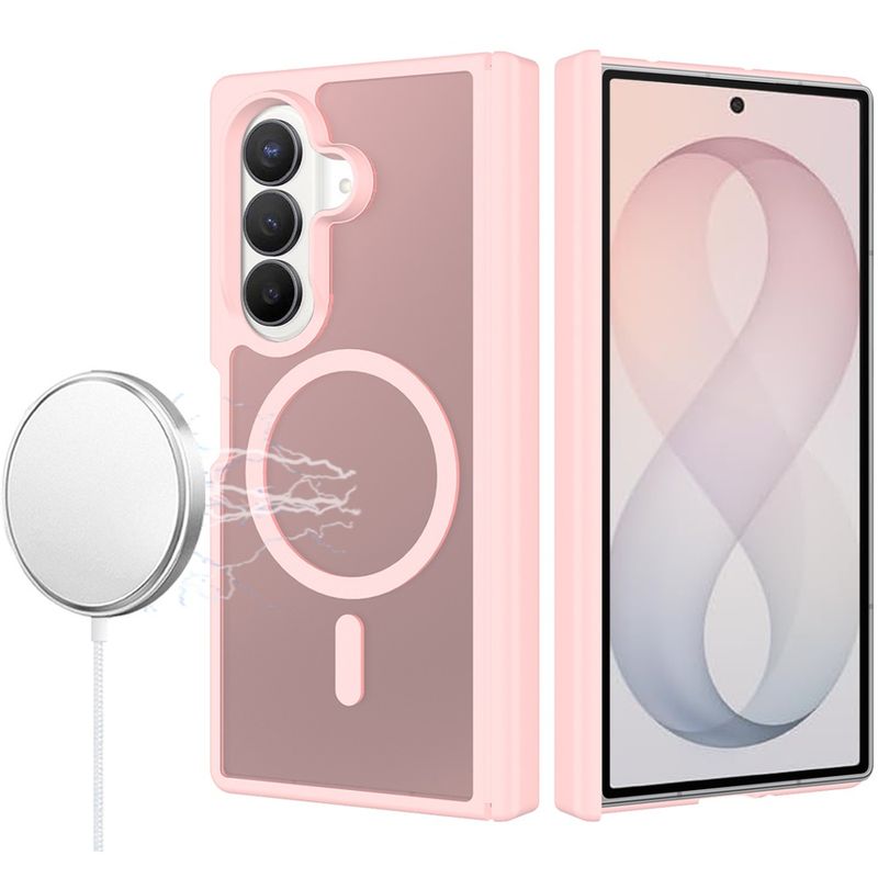 Central Axis Foldable Premium Matte Magnetic Hybrid Case Samsung Z Fold 8 Ultra - Light Pink