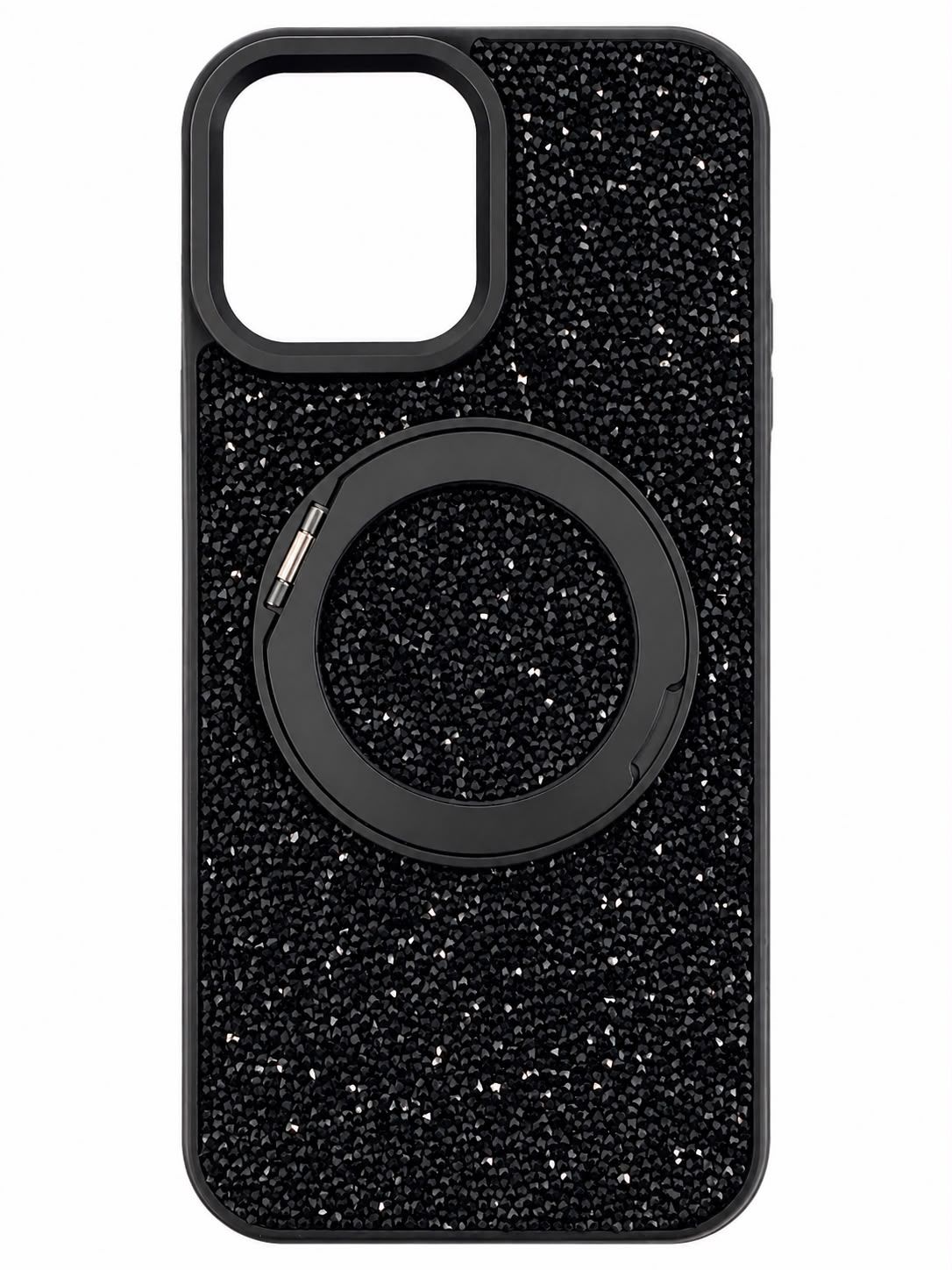 Diamond Case With 360 Roatating Magsafe Iphone 16 Pro Max -Black