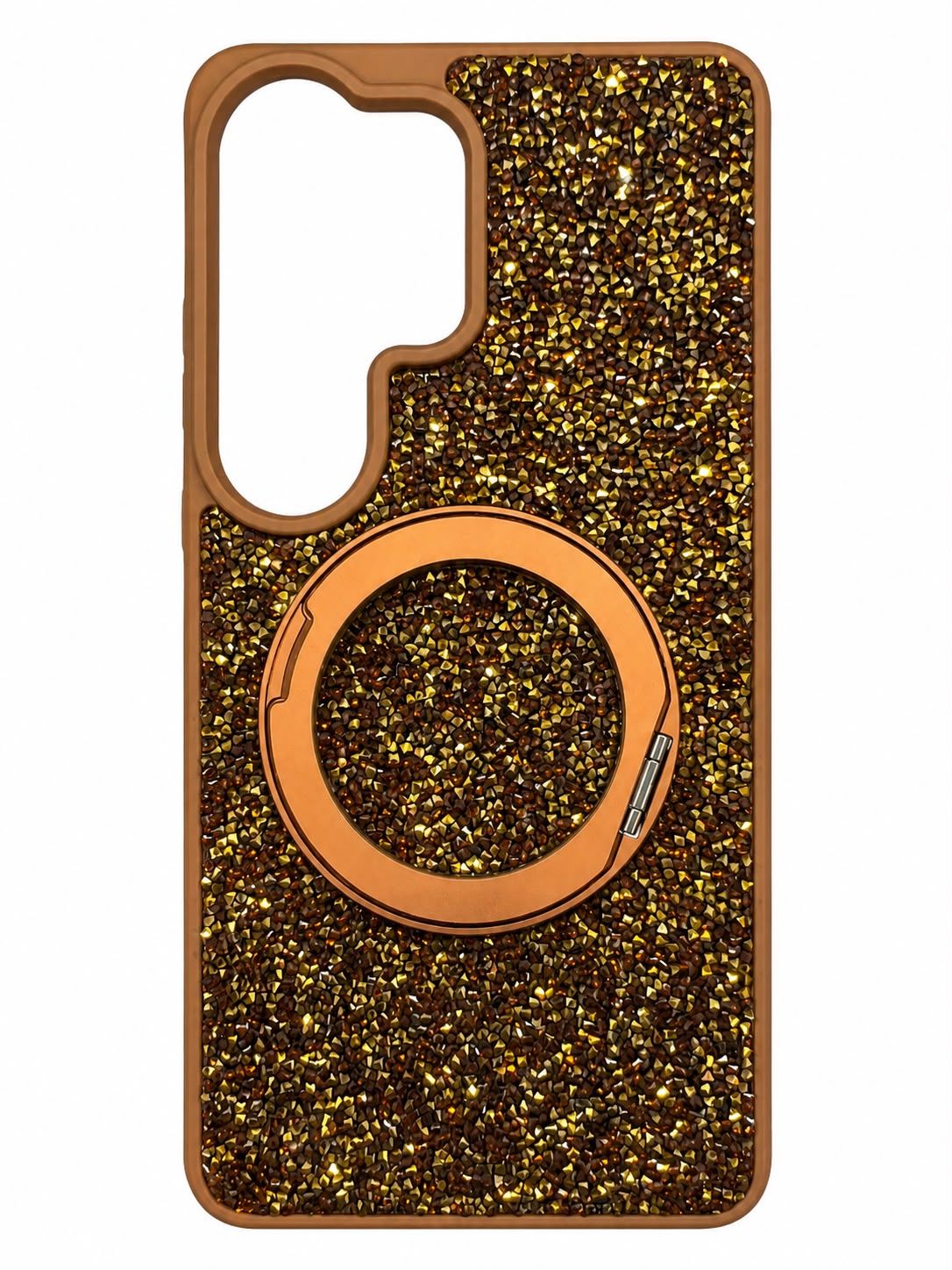 Diamond Case With 360 Roatating Magsafe Samsung S26 Ultra -Brown Gold