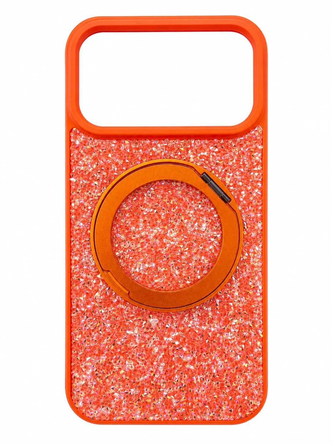 Diamond Case With 360 Roatating Magsafe Iphone 17 Pro Max -Orange