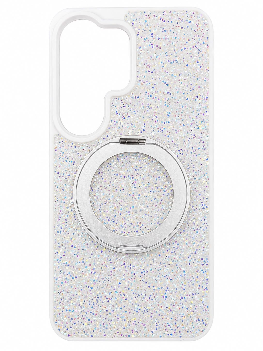 Diamond Case With 360 Roatating Magsafe Samsung S26 Ultra -White