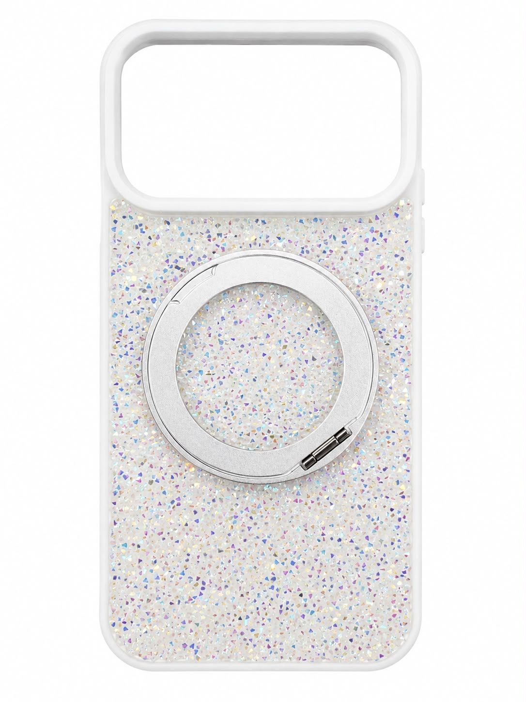 Diamond Case With 360 Roatating Magsafe Iphone 17 Pro Max -White
