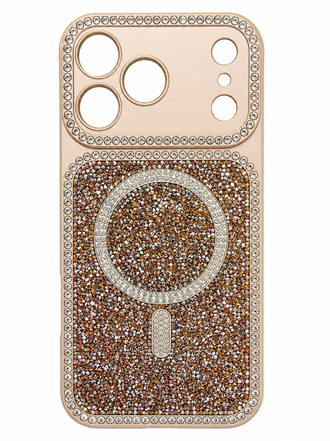 Crushed Diamond Case With Magsafe Iphone 17 Pro Max -Golden